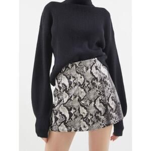 Urban Outfitters Siren Snake Print Button Front Mini Skirt Vegan Leather Skirt S